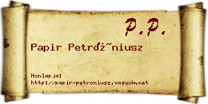 Papir Petróniusz névjegykártya